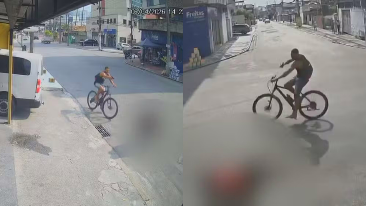 Tentativa de homicídio aconteceu no Centro de Nova Iguaçu; câmera de segurança flagrou o crime