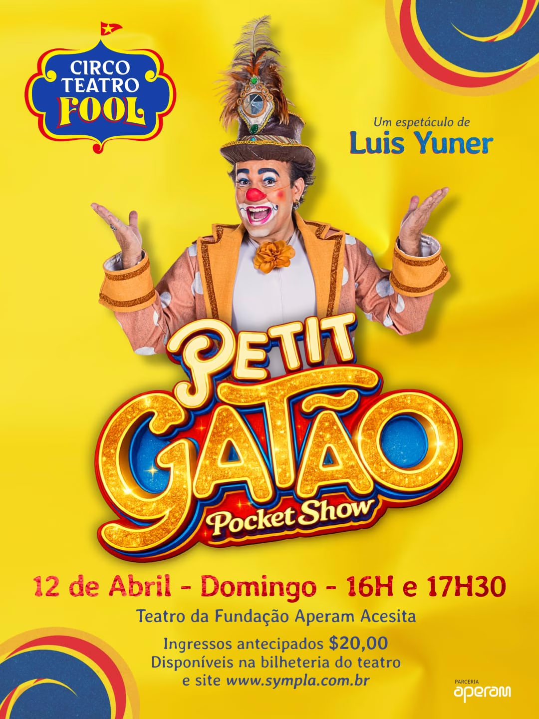 Fwd: Fundação Aperam recebe Circo Teatro FOOL com o espetáculo “Petit Gatão Pocket Show” neste domingo