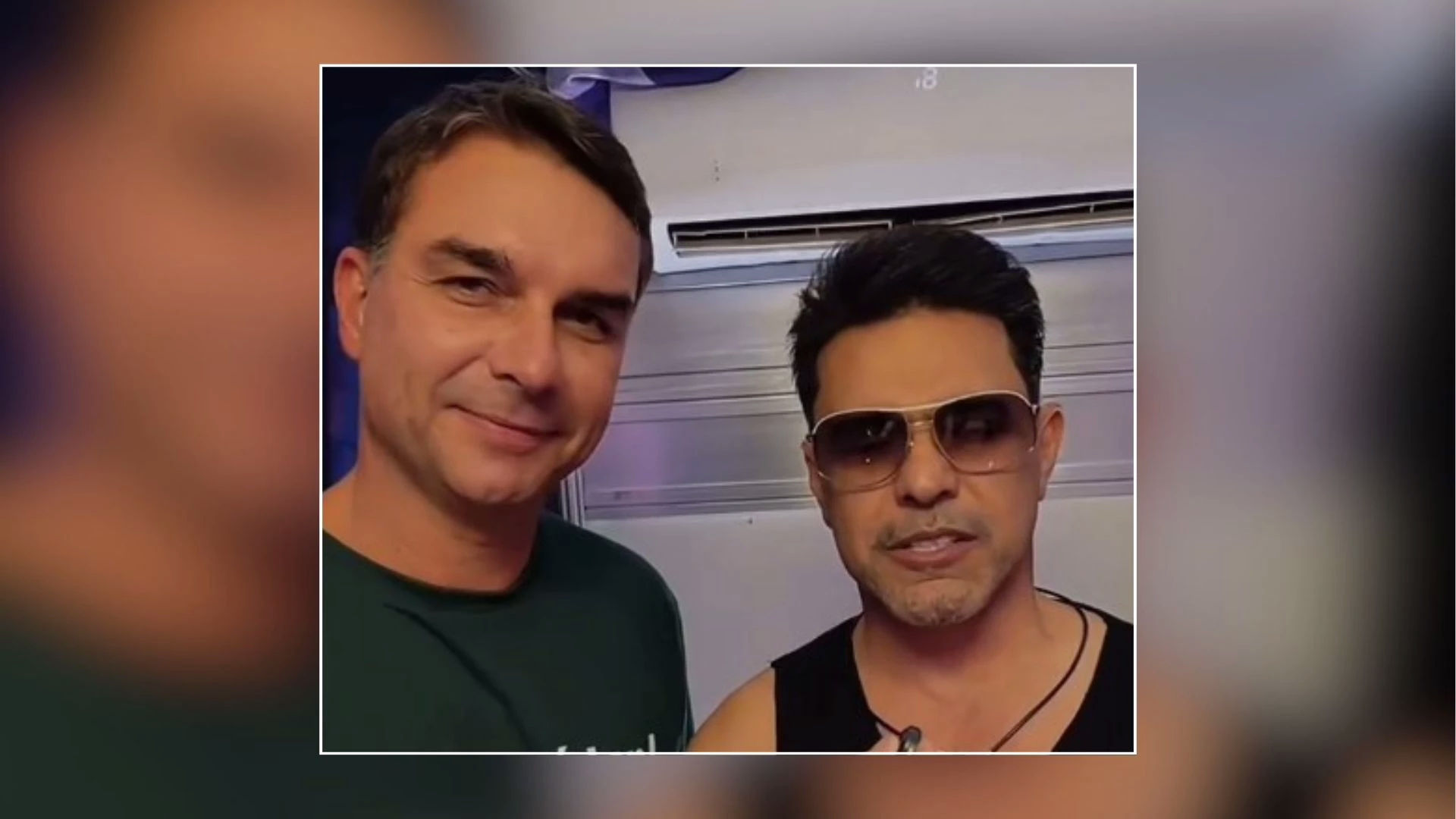 Flávio Bolsonaro ao encontrar Zezé Di Camargo