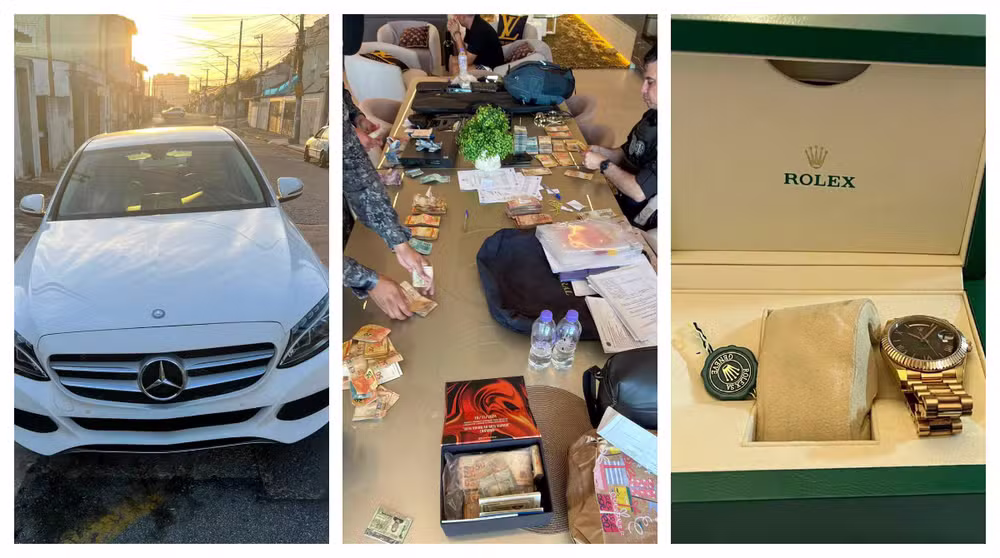 Carro de luxo, dinheiro e relógio Rolex apreendido em operação da PF contra funkeiros
