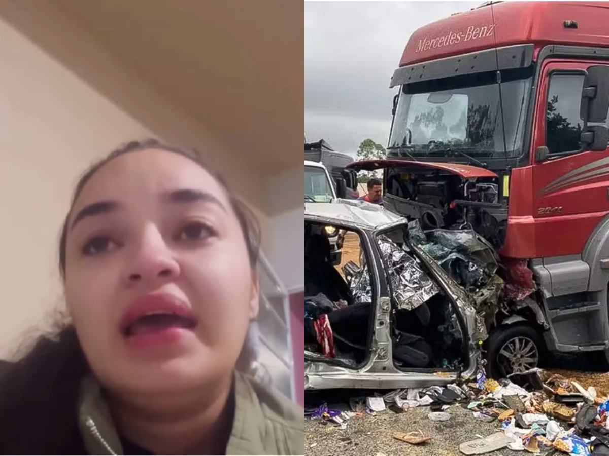 O carro da família colidiu com uma carreta. Todos os seis ocupantes do veículo morreram. 