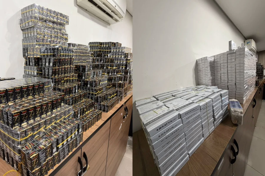 Uma denúncia anônima de cárcere privado levou a PM a apreender anabolizantes e canetas emagrecedoras ilegais.