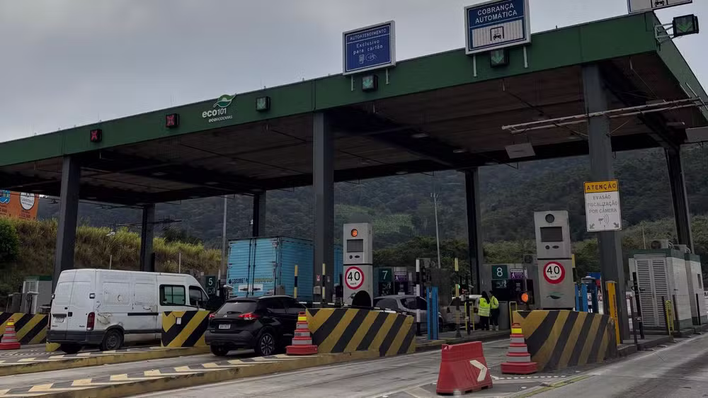Pedágio em Guarapari, Espírito Santo—imagem de arquivo