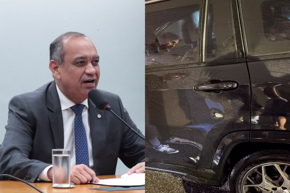 Carro do deputado Max Lemos (fotos) sofreu pelo menos dois disparos