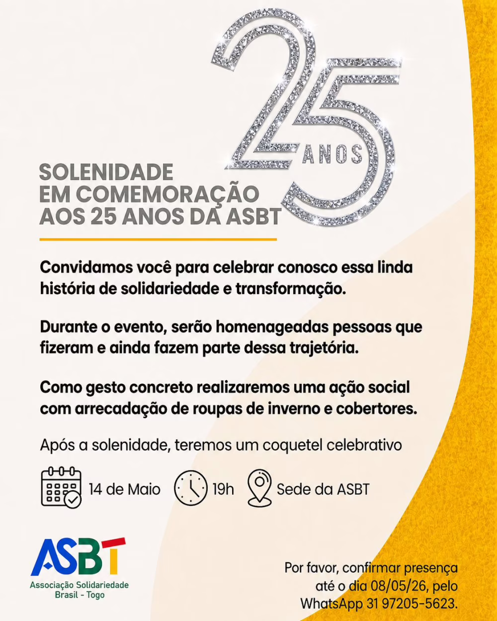 Fwd: Programação especial marca os 25 anos da ASBT em Coronel Fabriciano