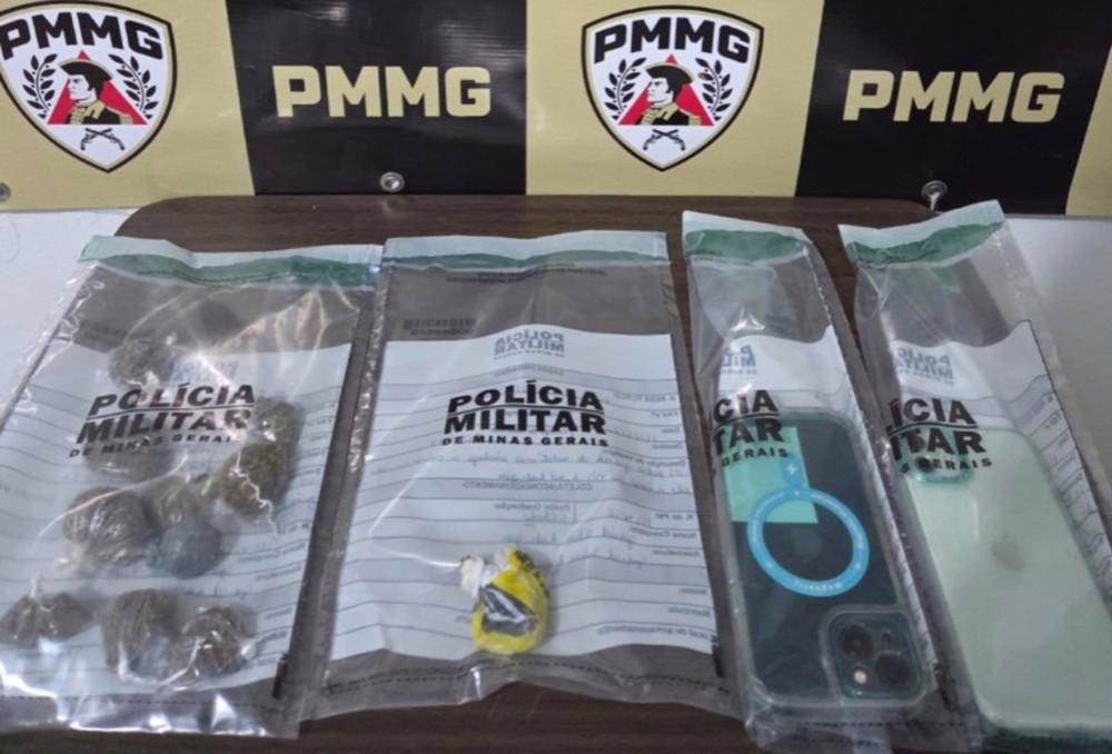 Materiais apreendidos pela PM
