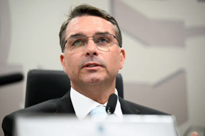 O senador e pré-candidato à Presidência, Flávio Bolsonaro (PL-RJ) 