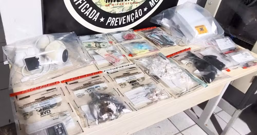 Materiais apreendidos pela PM