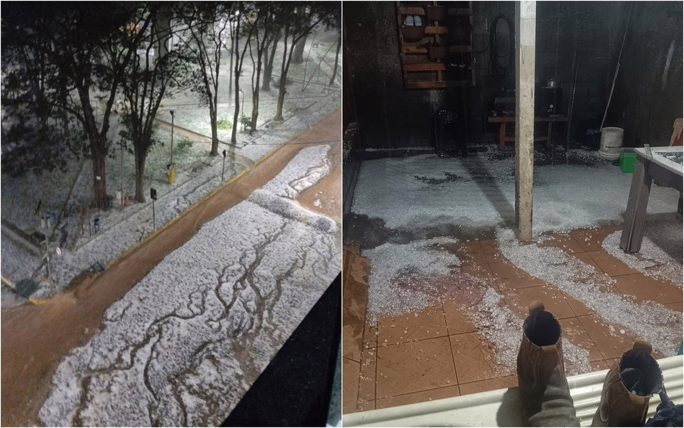 Ruas ficam cobertas por granizo e bairros de Ilicínea, MG, registram camada de gelo de até 30 cm