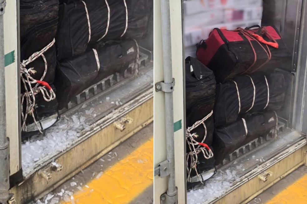 Entorpecente foi localizado em bolsas esportivas no Porto de Santos, SP