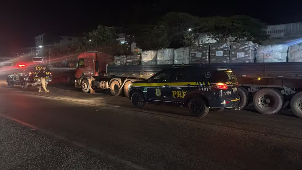 Droga apreendida estava em carreta