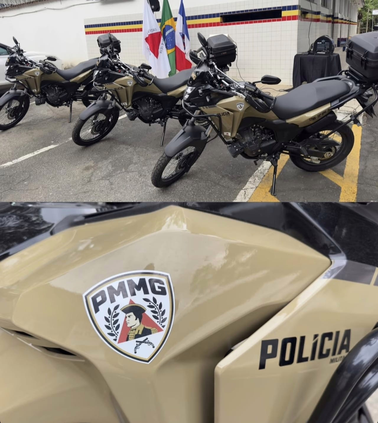 Três novas motocicletas foram entregues aos Policiais Militares.