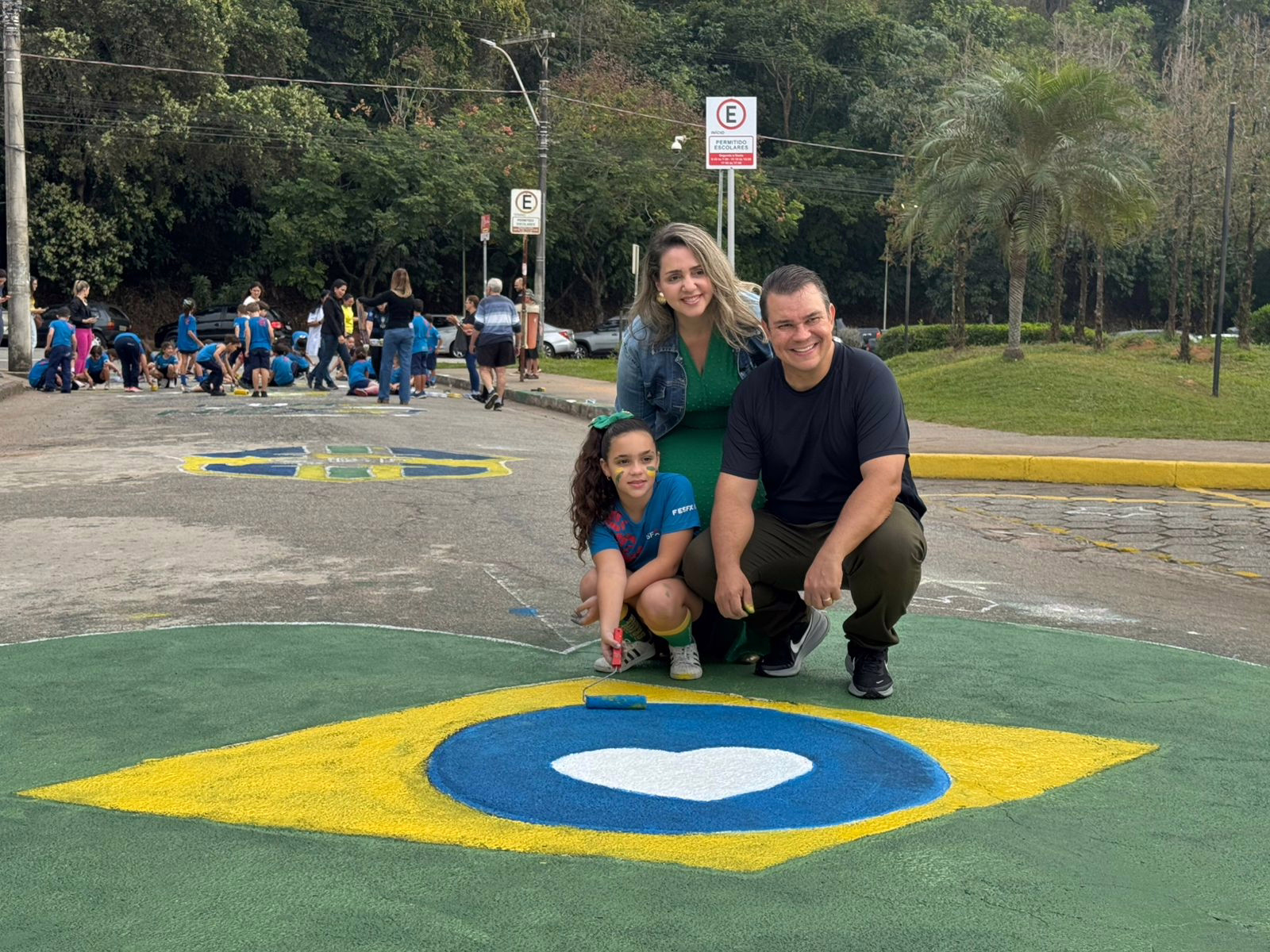 A família participou do momento.