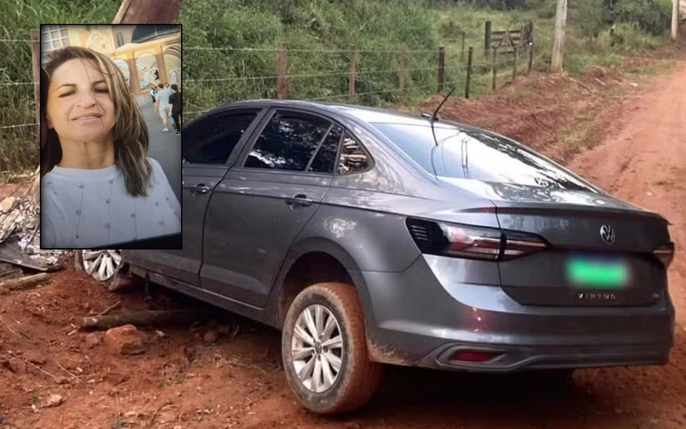 Veículo de uma motorista de aplicativo foi localizado após colisão com um poste em uma estrada rural de Machado, MG