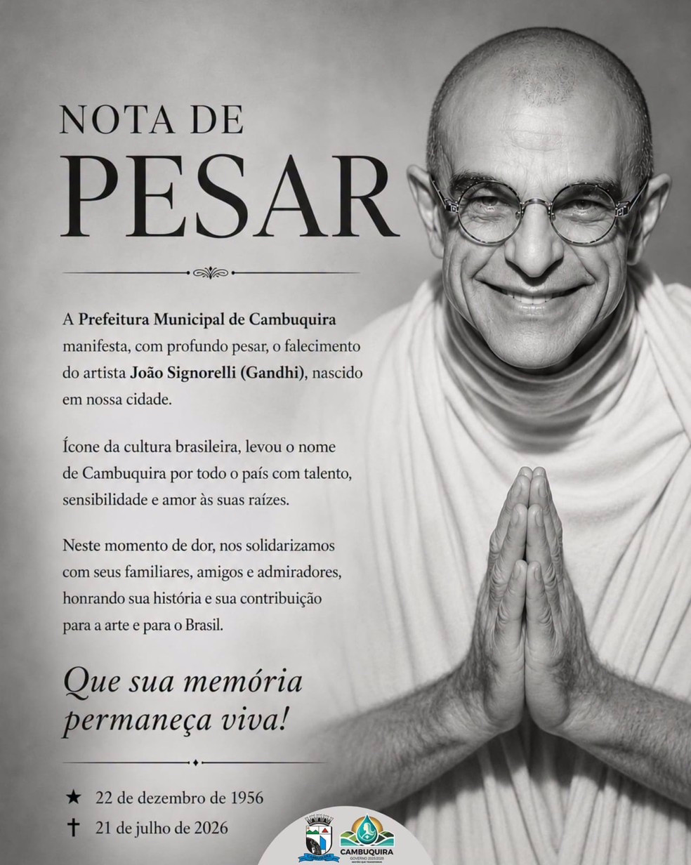 Prefeitura de Cambuquira manifesta pesar pela morte de Amor Mineiro