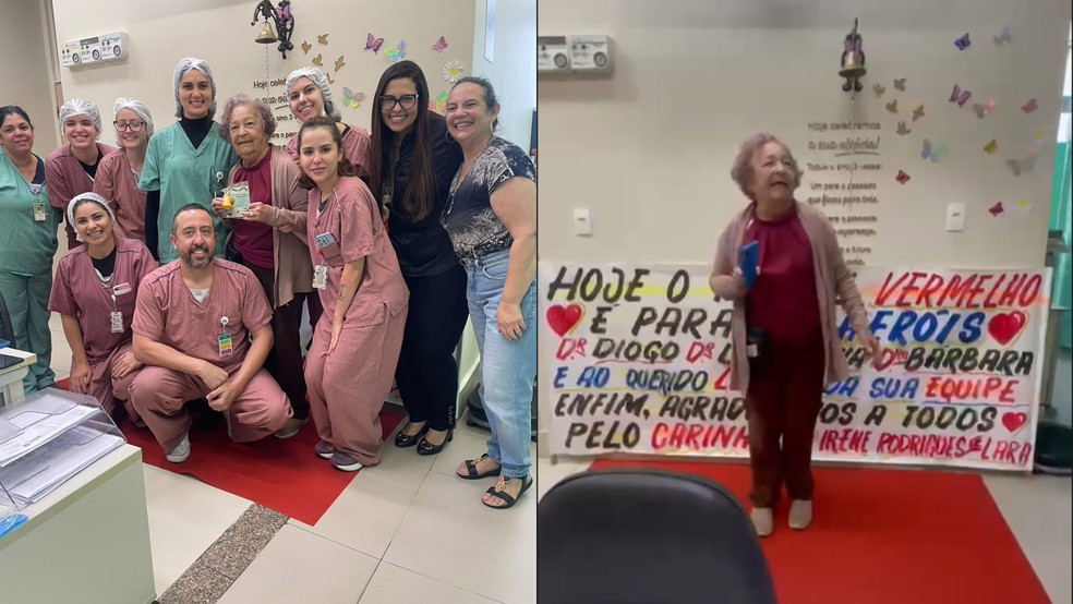 Equipe médica é homenageada por paciente após receber alta do tratamento contra o câncer em Sorocaba