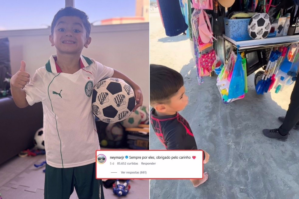 Lui, de 4 anos, é fã do jogador Neymar