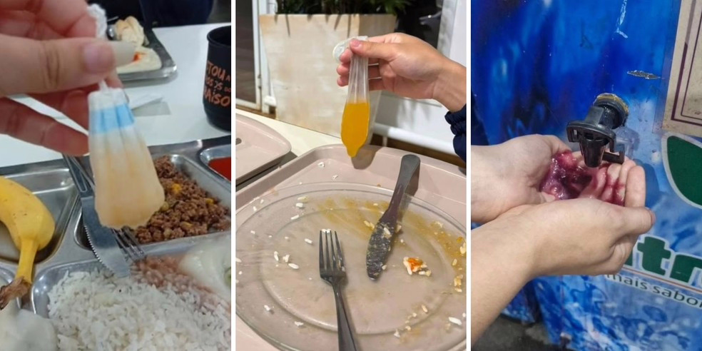 Página viralizou nas redes sociais ao mostrar objetos inusitados usados por universitários para beber suco no restaurante da Unicamp; preservativo e absorvente estão entre os itens