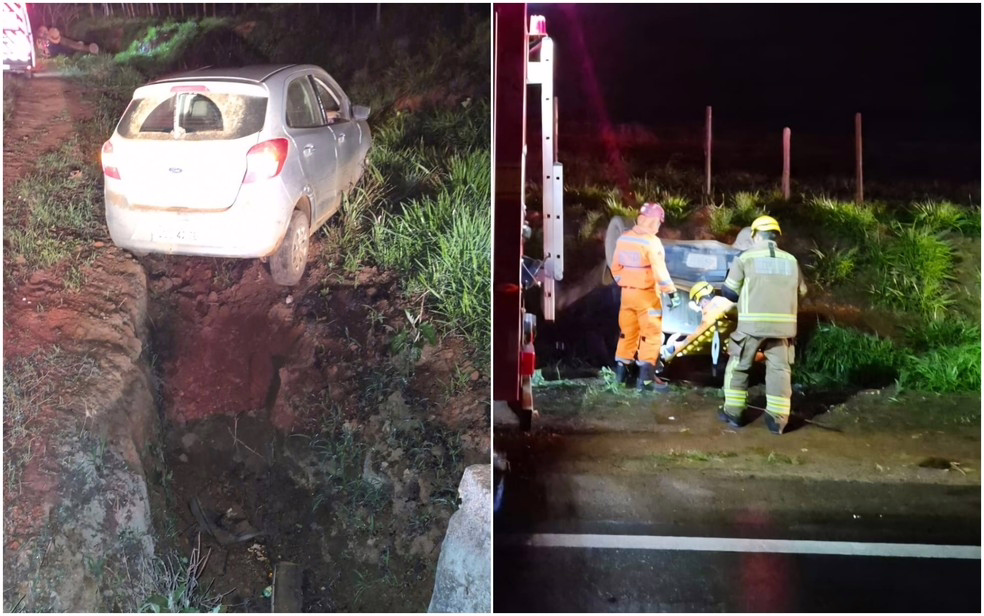 Idoso fica preso nas ferragens após batida entre carros na MGC-369, entre Gaspar Lopes e Alfenas, MG
