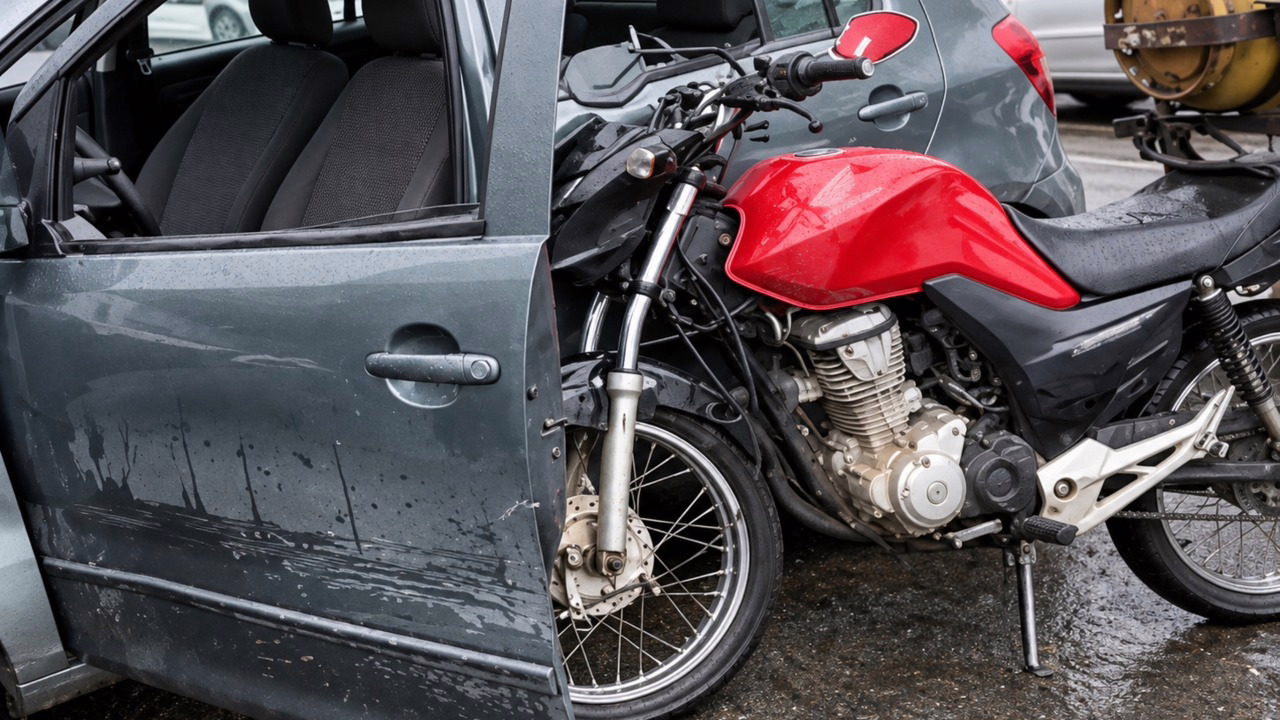 Motociclista fica ferido em acidente com carro na manhã deste sábado em Caratinga