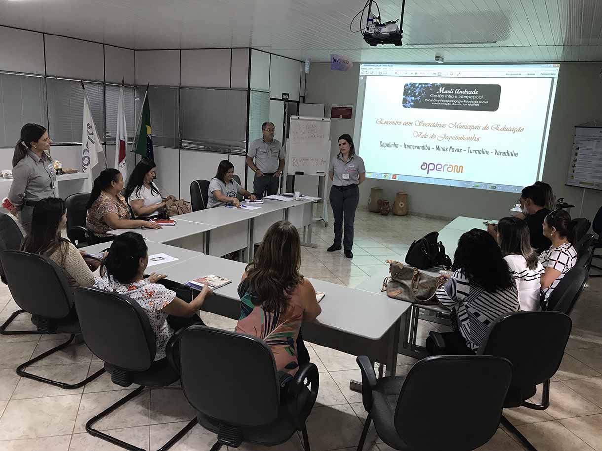 Equipe da Aperam BioEnergia e Fundação durante reunião com as secretarias (Foto: divulgação)