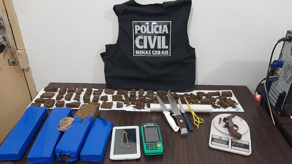 Materiais apreendidos pela Polícia Civil
