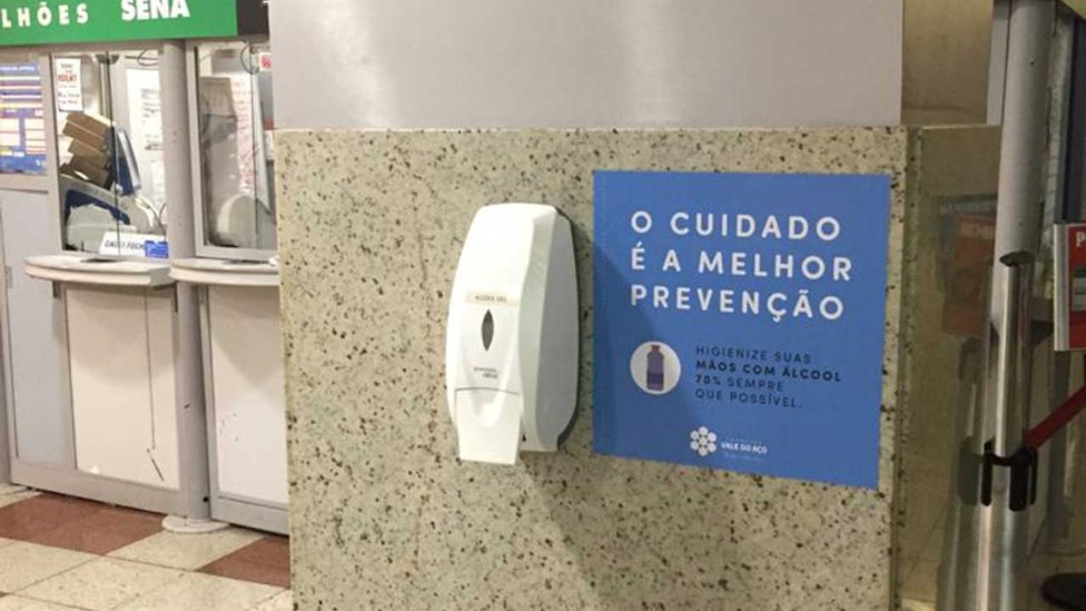 Álcool gel no shopping de ipatinga