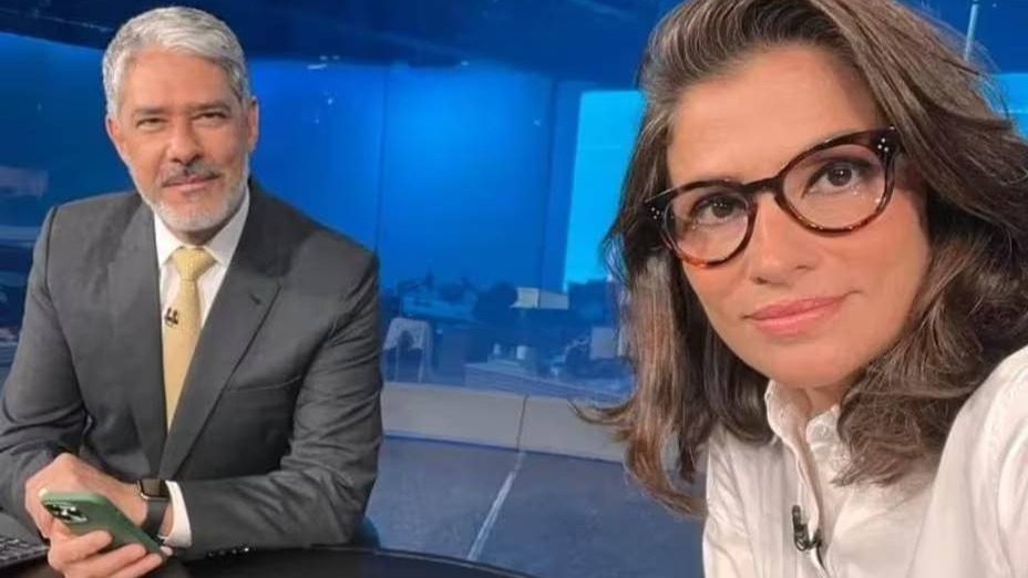 William Bonner e Renata Vasconcellos são os âncoras do Jornal Nacional, da Globo 