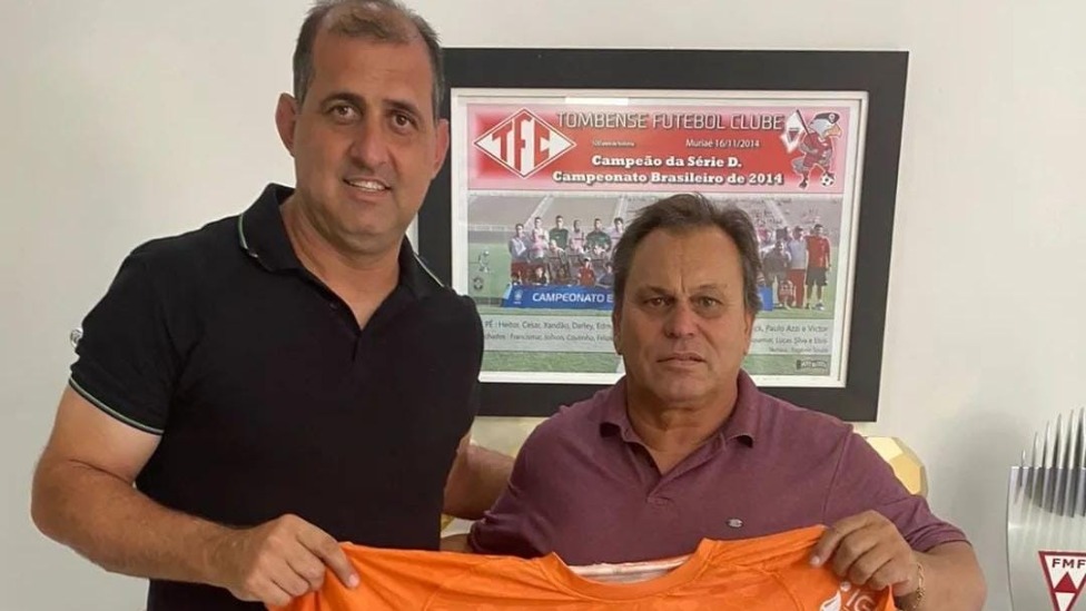 Rodrigo Posso, ídolo do Ipatinga F.C. e Lane Gaviolle, presidente do Tombense