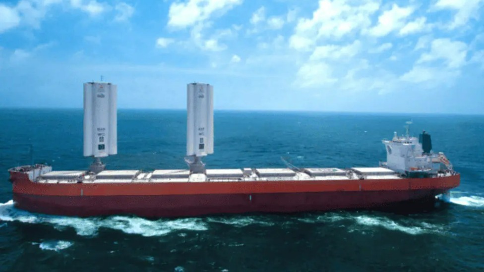 Navio com asa gigante — Foto: Divulgação/Cargill