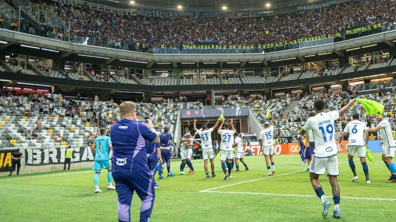 Cruzeiro venceu do Atlético por 1 a 0, no 1º clássico realizado na Arena MRV — Foto: Staff Images / CRUZEIRO