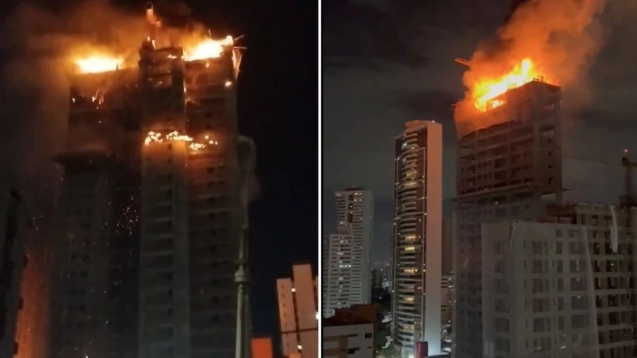  Edifício em construção fica no bairro da Torre  Reprodução/Redes sociais