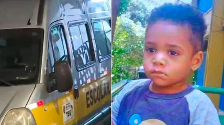 Menino esquecido em van escolar morreu de desidratação