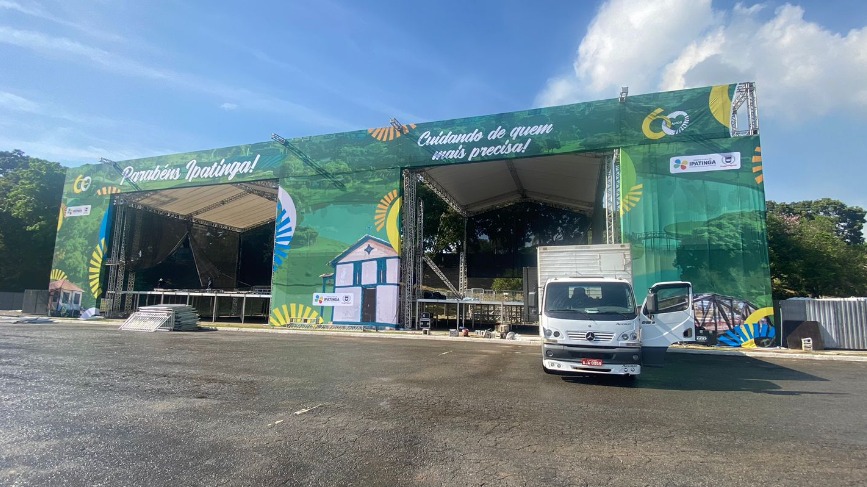 Estrutura para os shows de aniversário de Ipatinga estão em andamento