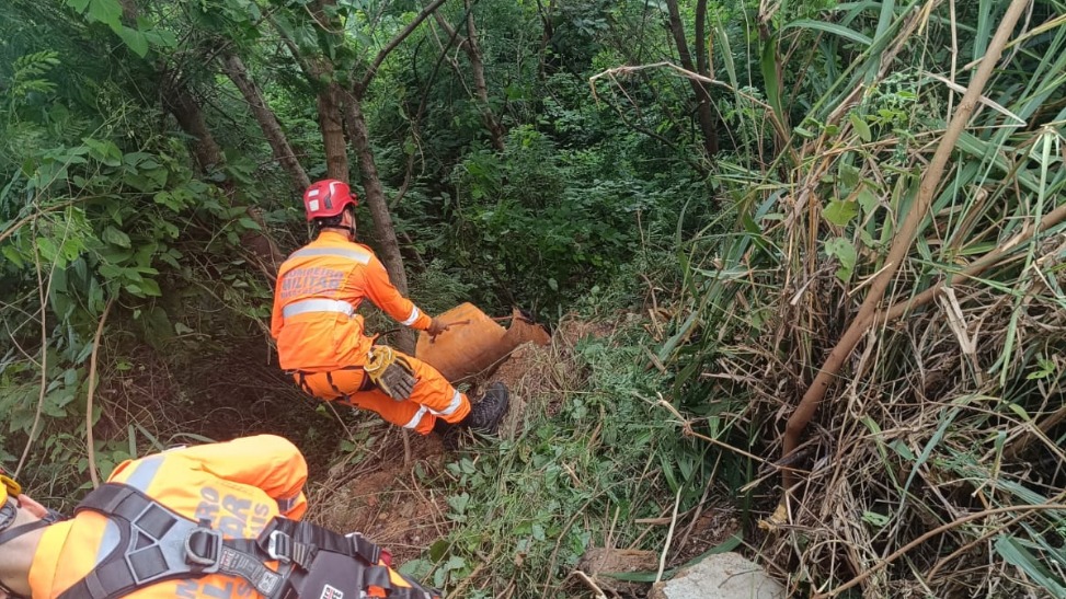 Idoso é resgatado de ribanceira de 50 metros em Timóteo após sete dias desaparecido