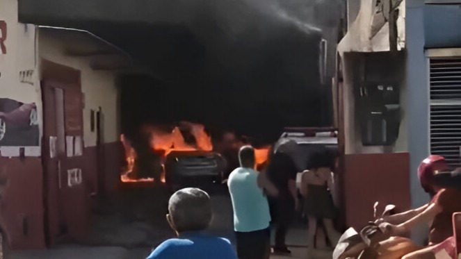 Incêndio atinge oficina de Ipatinga