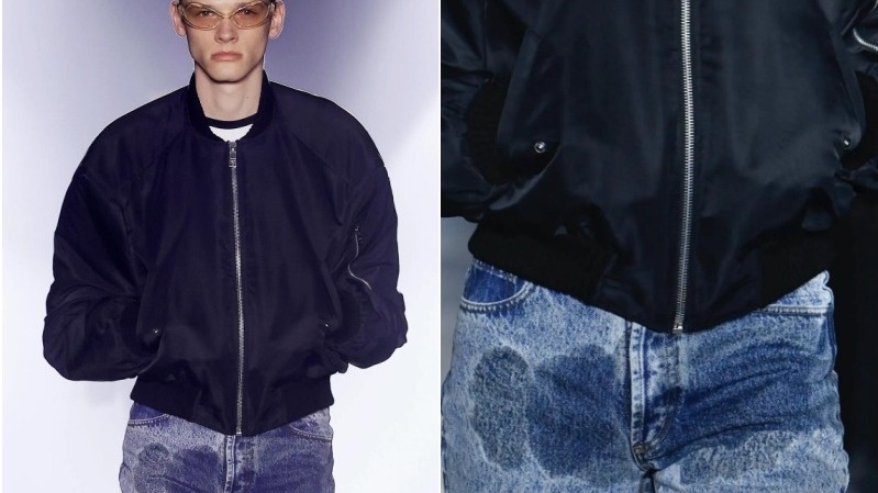 Calças jeans com mancha de "xixi" da Jordanluca esgotam após desfile em Milão