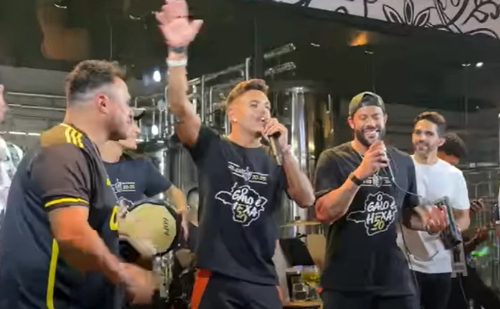 Comemoração do hexacampeonato mineiro do Atlético tem pagode com Hulk e Gabriel Menino