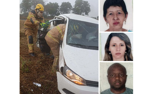 Colisão violenta em MG mata mãe, filha e motorista de carro