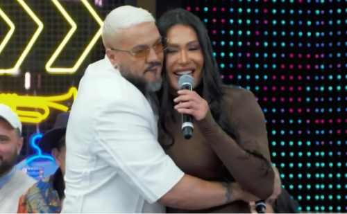 Gracyanne Barbosa reencontra Belo ao vivo no Domingão após deixar o BBB 25
