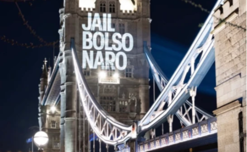 'Jail Bolsonaro' é projetado na Tower Bridge e no Parlamento britânico