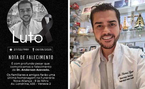 Velório do médico Anderson Azevedo ocorre nesta sexta-feira em Ipatinga