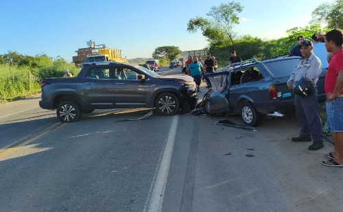 Motorista morre após batida de frente na BR-458, próximo à Lagoa Silvana