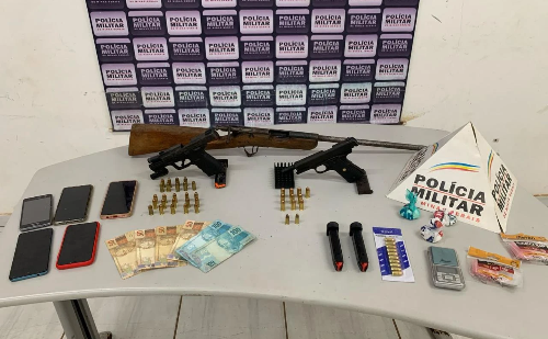 Trio é preso com armas e drogas em operação da PM em Itabira