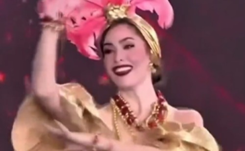 Com look inspirado em Carmen Miranda, Miss Brasil Jéssica Pedroso brilha no Miss Mundo