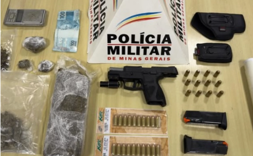 Arma e drogas são apreendidas em operação conjunta dos batalhões de Ipatinga e Coronel Fabriciano