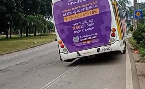 Roda se solta de ônibus lotado em Ipatinga e passageiros entram em pânico