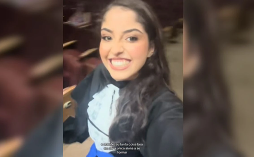 Sozinha na formatura: aluna da Ufla viraliza após colar grau sem colegas