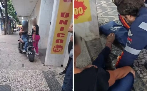 Pedestre é atropelada por bicicleta elétrica enquanto caminhava em calçada de Valadares