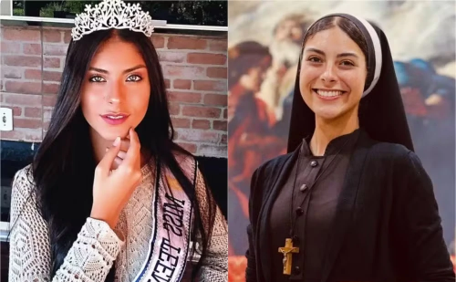 Freira que viralizou em bar já foi modelo e miss